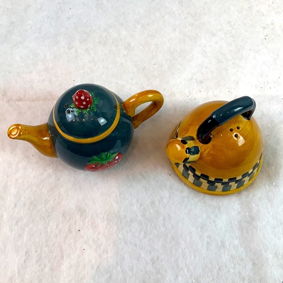 Vintage Debbie Mumm for Sakura Teapot & Kettle Salt & Pepper Shakers - Picture 4 of 6